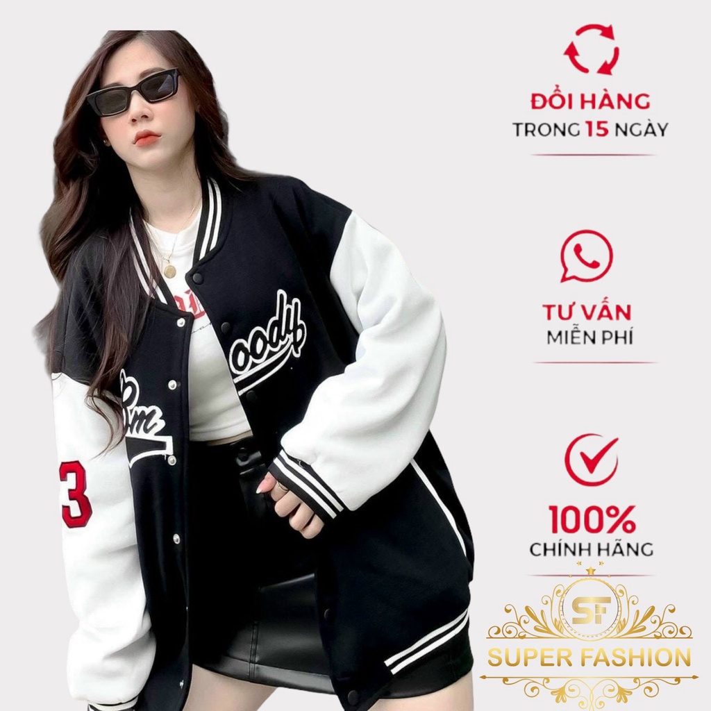 Áo Khoác Bomber Nam Nữ Phối Chữ 23 Tay Áo Chất Dù 2 Lớp Đẹp Siêu Hot SUPER FASHION