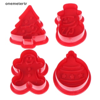 Bộ 4 khuôn làm bánh quy hình giáng sinh 3d diy