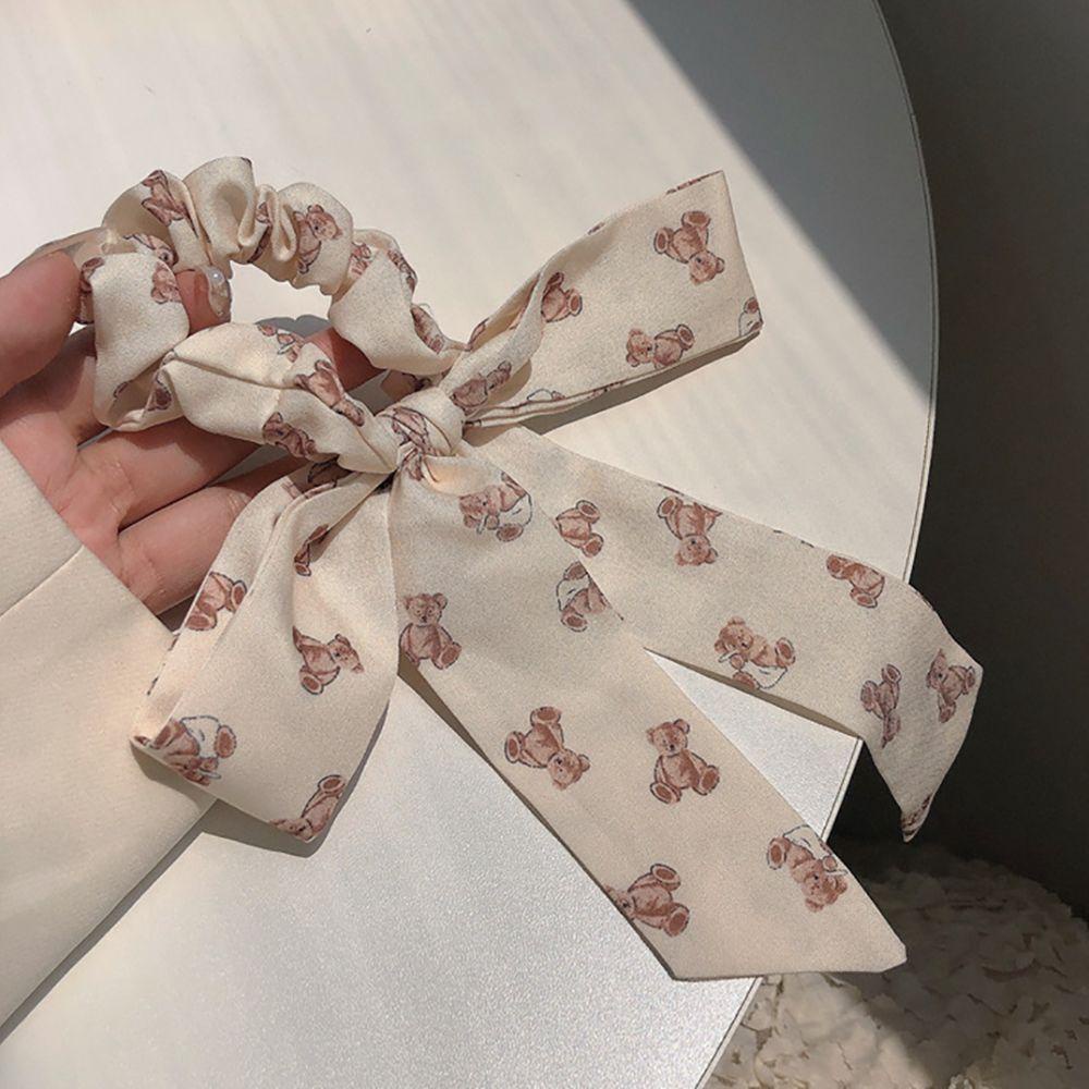 Dây Cột Tóc Thắt Nơ Bằng Vải Nhiều Màu Sắc Phong Cách Hàn Quốc Cổ Điển Dành Cho Nữ