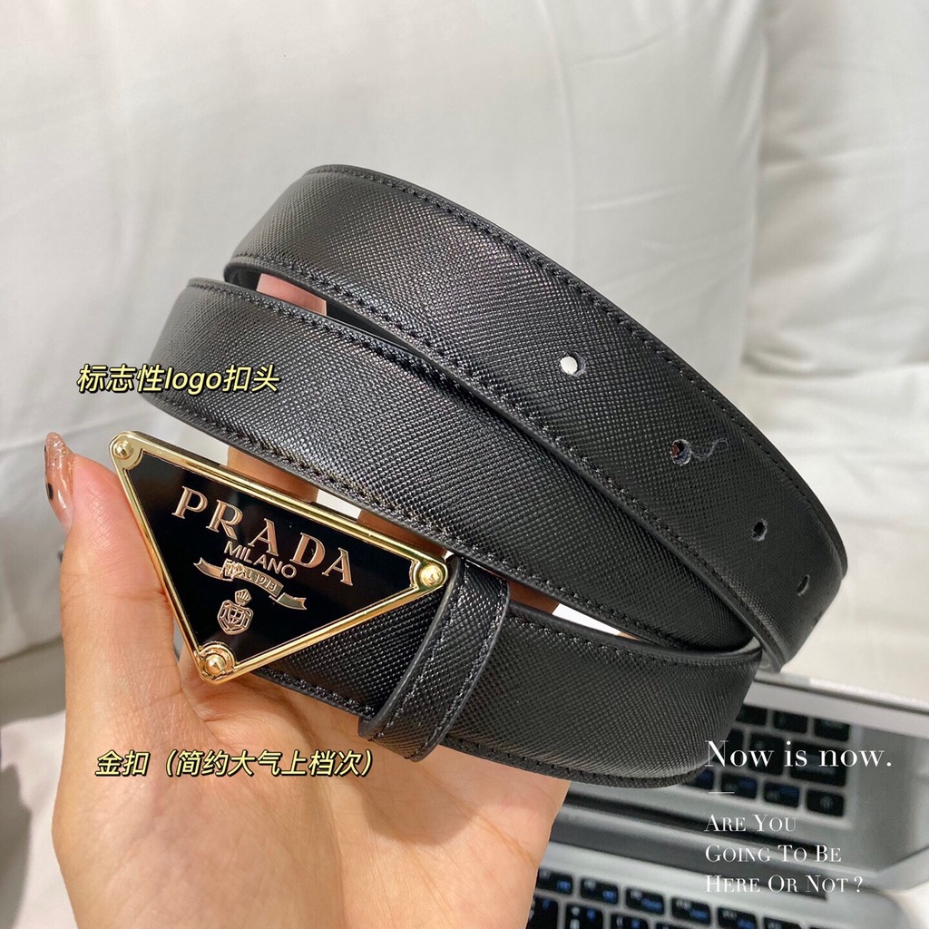 Thắt Lưng Da 110cm Có In Logo Hình Tam Giác Cá Tính Cho Nữ