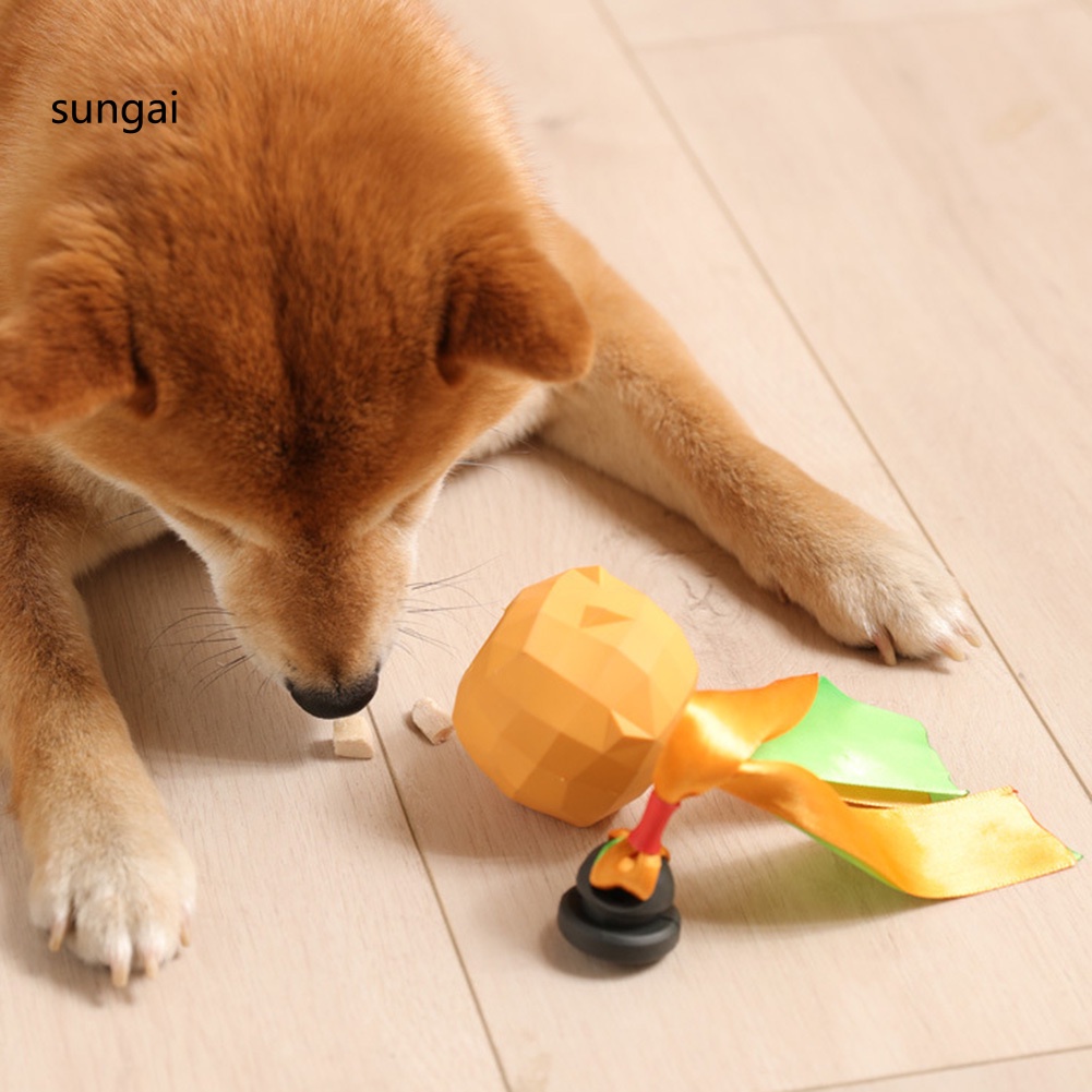 SUN_ Fruit Shape Sound Make Squeaky Dog Pet Chew Molar Teeth Clean Slow Feeding Toy