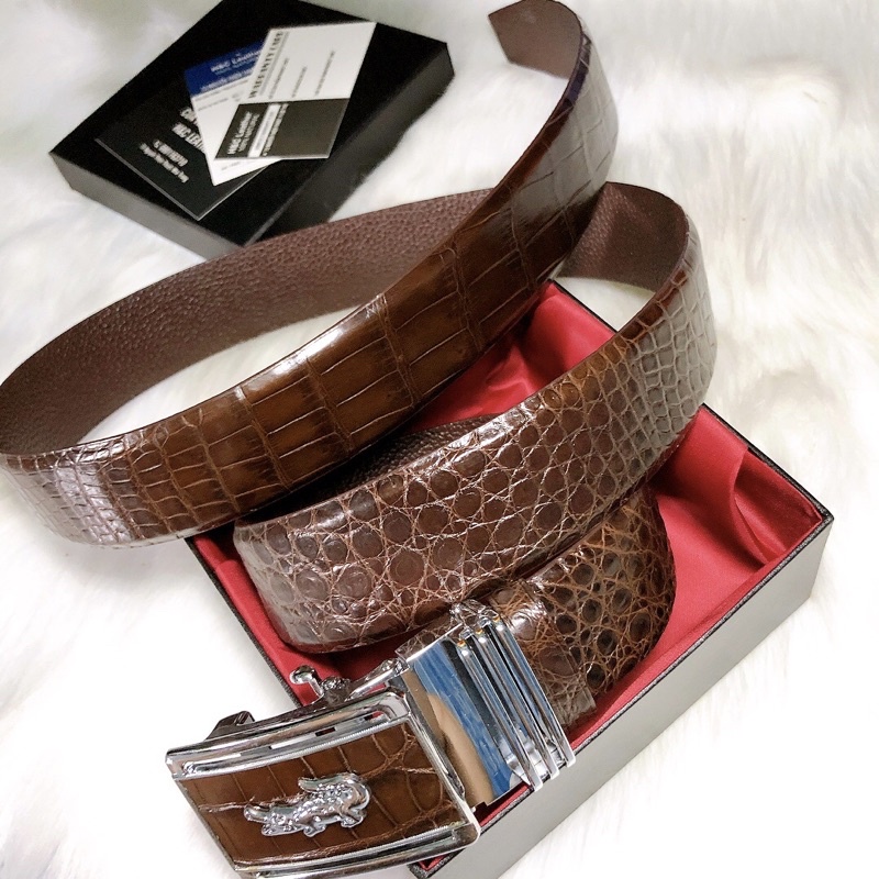 Thắt lưng nam da cá sấu thật 100%, rộng 4cm, dây nối