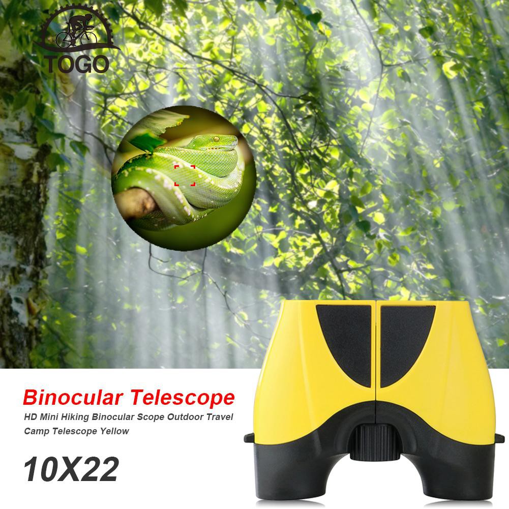 [TOGO]10X22 HD Mini Hiking Binocular Scope Outdoor Travel Camp Telescope Yellow