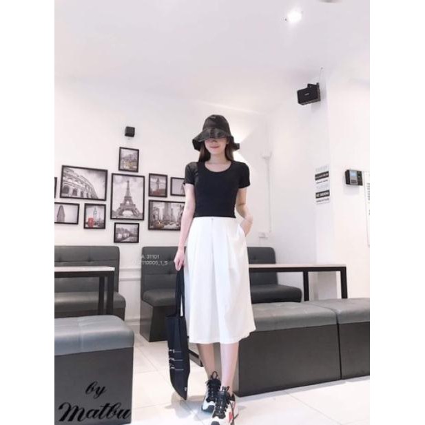 Quần ống rộng đũi xuông xếp ly siêu Hot_N002 Amee Fashion