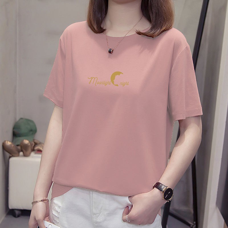 ✖2021 mới Tiểu Đào áo thun cho phụ nữ 200 kg mỡ Hàn Xốt ngực mỏng, dạ dày mỏng đa năng