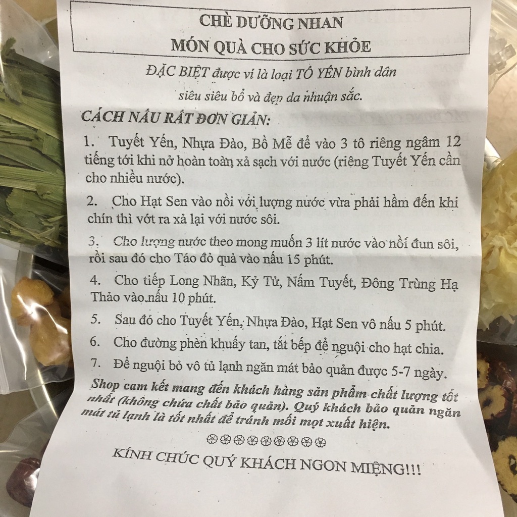 [HCM] 400gr 13 vị Nguyên Liệu Nấu Chè Dưỡng Nhan (chè Tuyết Yến) tặng kèm công thức nấu + Táo Đỏ