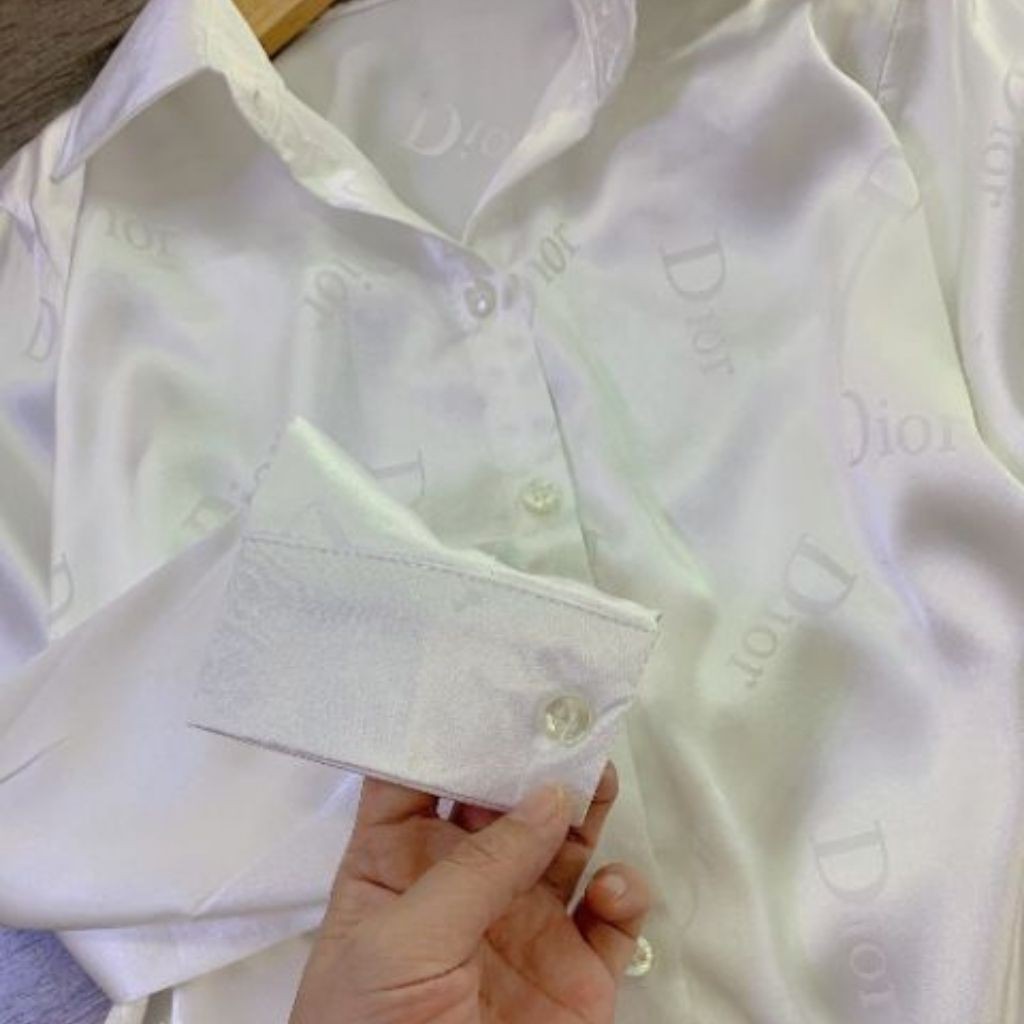Áo Sơ Mi Nữ Trắng, áo sơ mi thiết kế chất lụa mềm mịn mặc cực thoáng - H&N Store