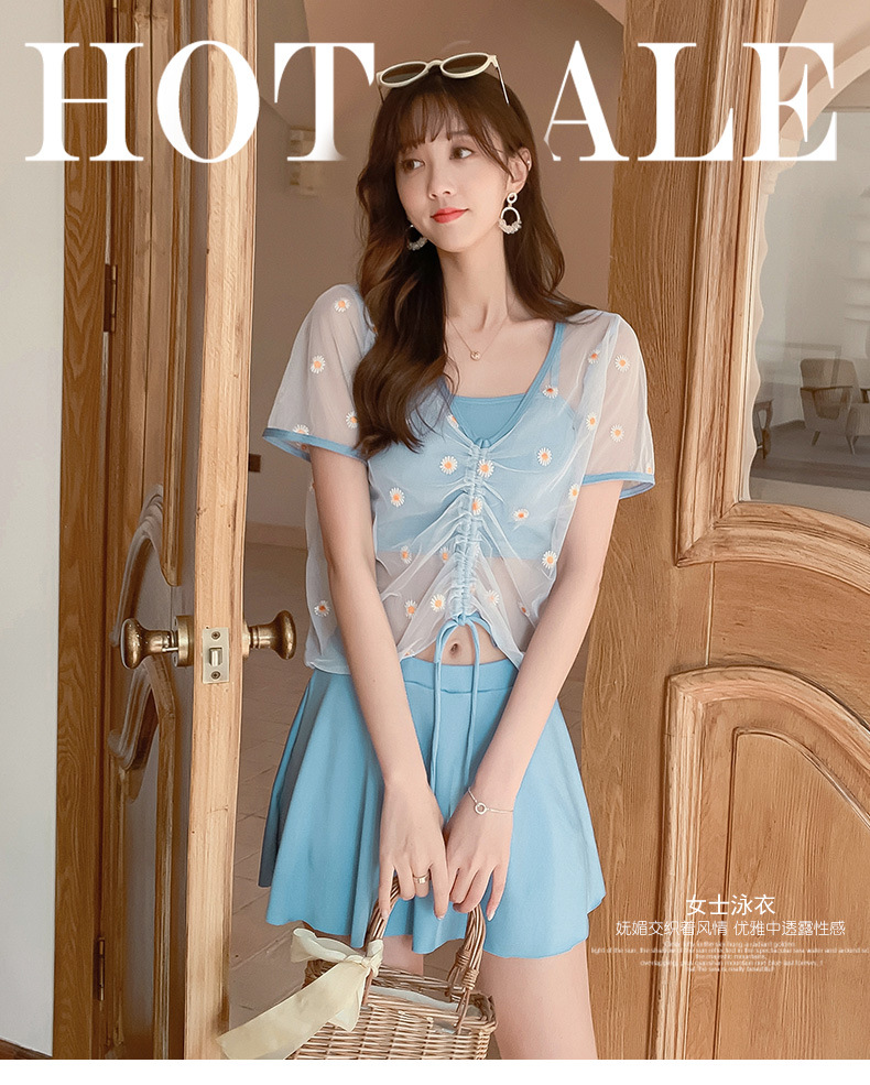 2021 new three-piece swimsuit blouse sunscreen cover meat slimming beach vacation ladies swimwear hot spring swimwear | BigBuy360 - bigbuy360.vn