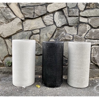 Chậu trồng cây xi măng đá mài trụ tròn size 30x60 cm