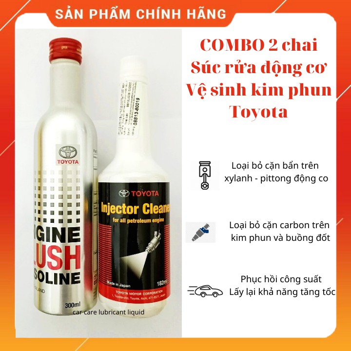 bộ 2 chai súc rửa động cơ vệ sinh kim phun buồng đốt Toyota máy xăng