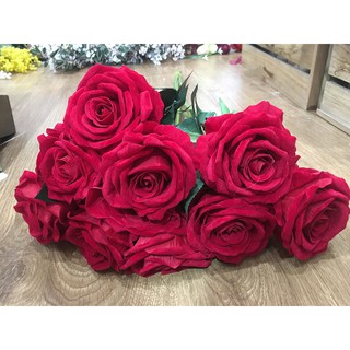 hoa hồng nhung - hoa lụa cao cấp