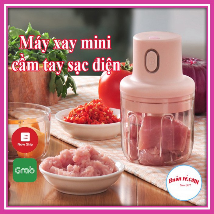 Máy xay thịt mini 250ml cầm tay không dây sạc điện 01118 - Buôn Rẻ