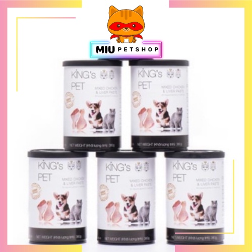 Pate cho chó mèo king's pet, pate cho chó mèo từ 1 tháng tuổi - lon 380gr