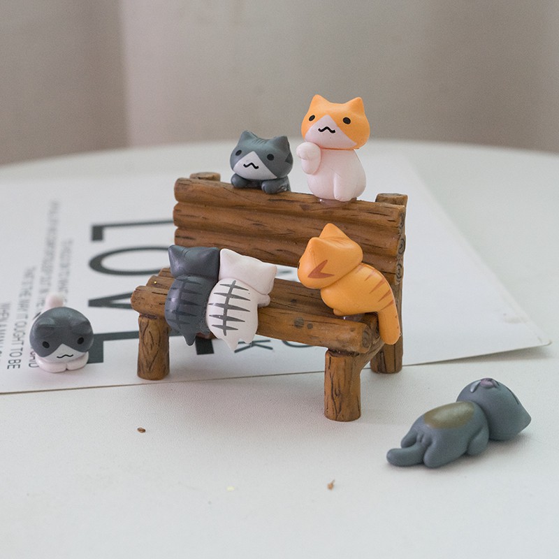 Set 6 Mô Hình Mèo Trang Trí Sân Vườn