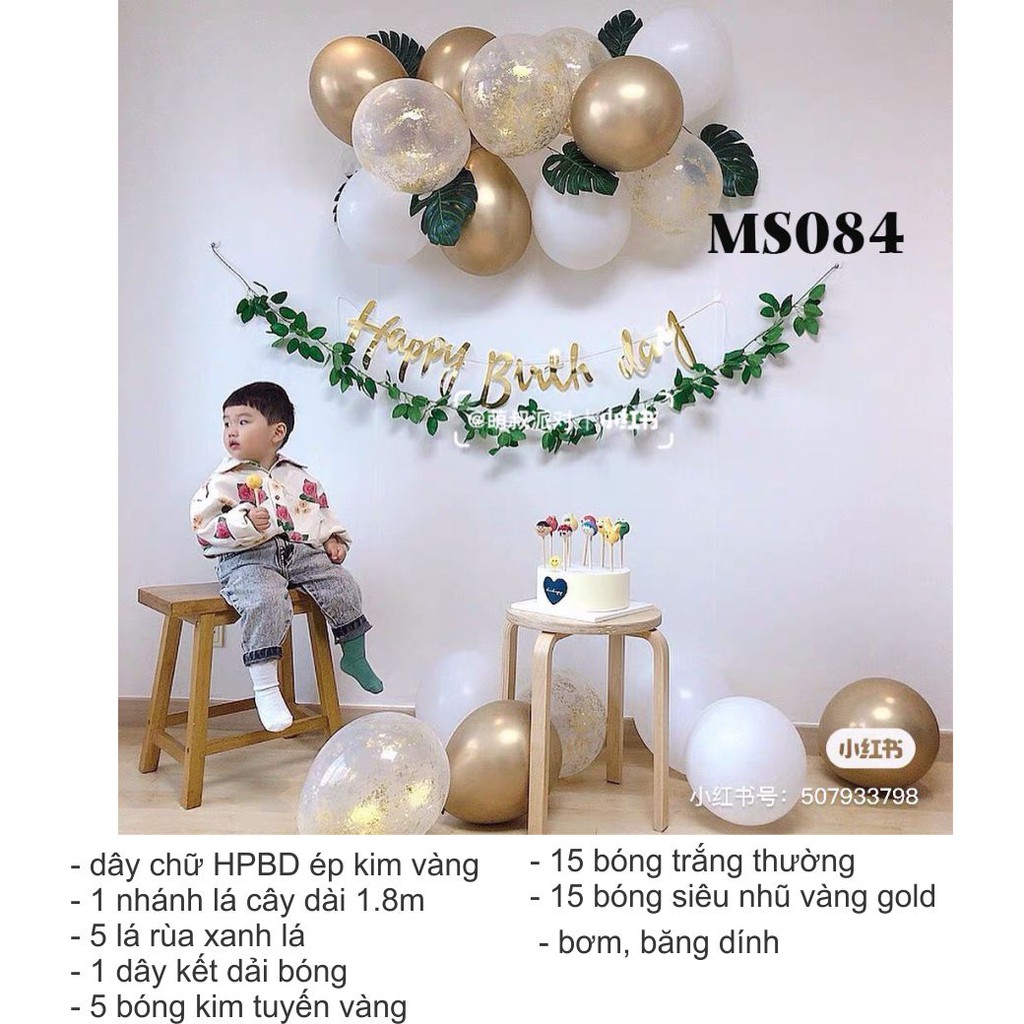 Bóng sinh nhật style hàn quốc 💝FREE SHIP💝 Set bóng sinh nhật hàn quốc, trang trí sinh nhật phong cách hàn quốc đẹp