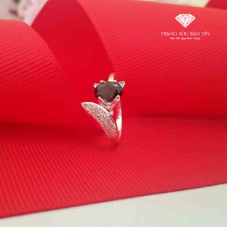 Nhẫn bạc nữ màu đen bảo tín