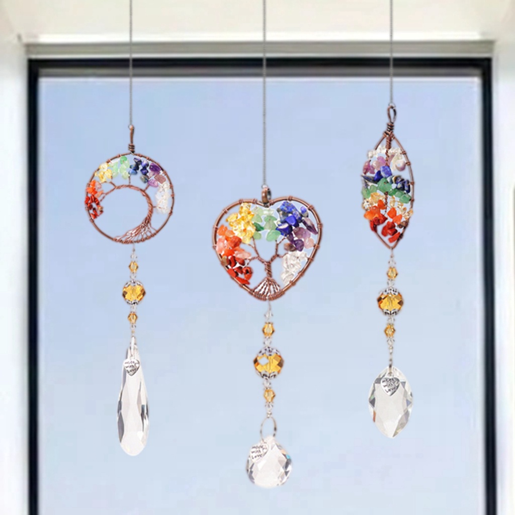 Chuông Gió Pha Lê Treo Cửa Sổ Trang Trí Phong Thủy Sân Vườn