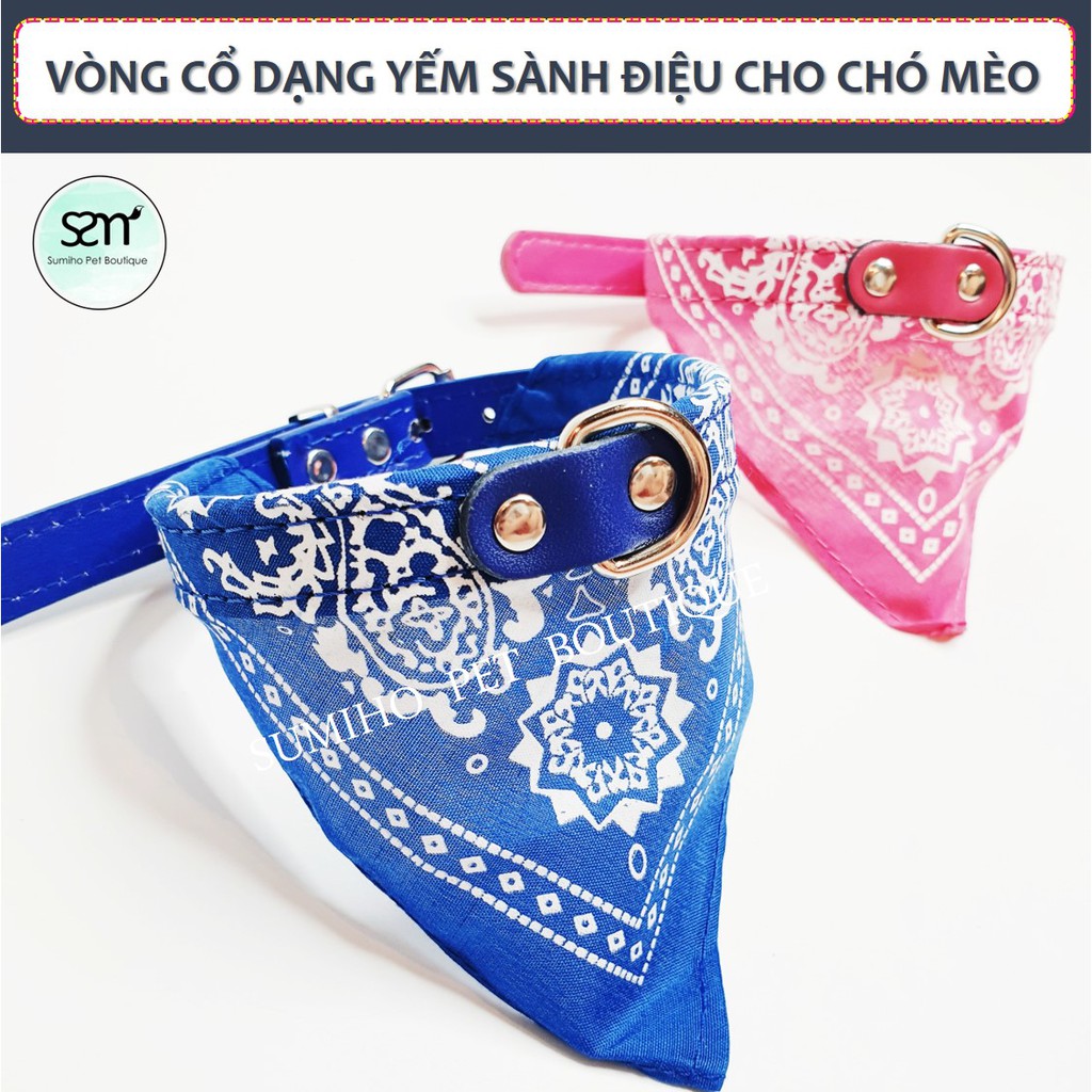 Vòng cổ dạng yếm cho chó mèo (cho các bé có vòng cổ 21-33cm) (Giao màu ngẫu nhiên)