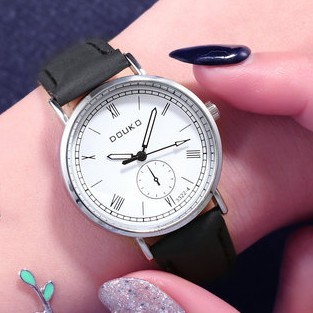 Đồng hồ nữ Douko Phiên bản Hàn Quốc đồng hồ nữ sinh đơn giản, xu hướng nữ dễ thương  dây da PU 2020