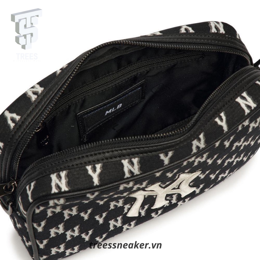 [CHÍNH HÃNG] Túi đeo chéo MLB MONOGRAM NEW YORK YANKEES BLACK FULL TAG CHECK HIDDEN TAG