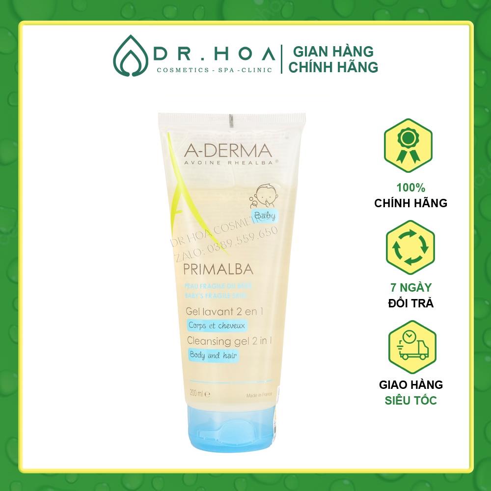 Sữa Tắm Gội Dịu Nhẹ Dành Cho Em Bé A-Derma Primalba Cleansing Gel 2in1 Dung tích 200ml