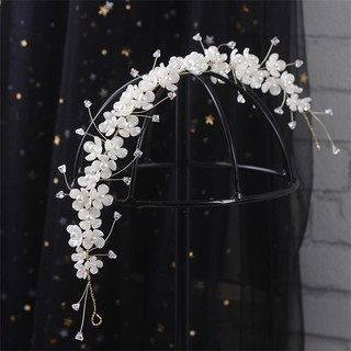 Cài Tóc Cô Dâu Màu Trắng Kết Hoa Nhỏ (PKCDSP65)