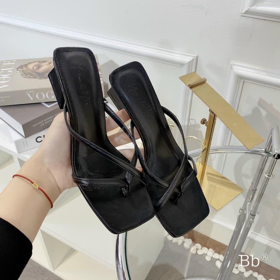 DÉP GUỐC CAO GÓT QUAI MẢNH XỎ NGÓN ĐẾ VUÔNG 3P - CG-0508