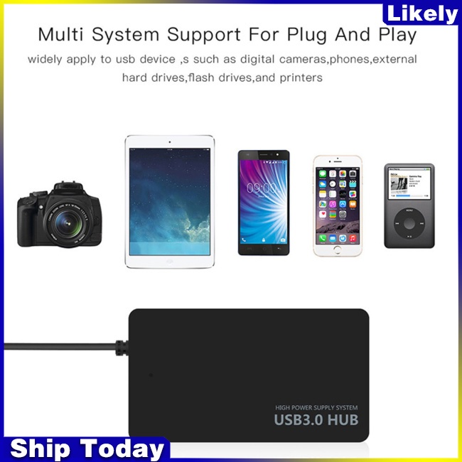 Hub Chia 4 Cổng Usb 3.0 Tốc Độ Cao Dành Cho Máy Tính Laptop