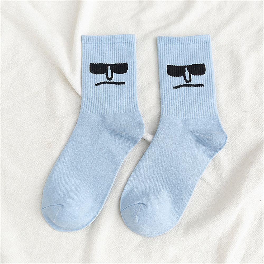 Tất VảI Cotton MàU Đen TrắNg In HìNh CảM Xúc