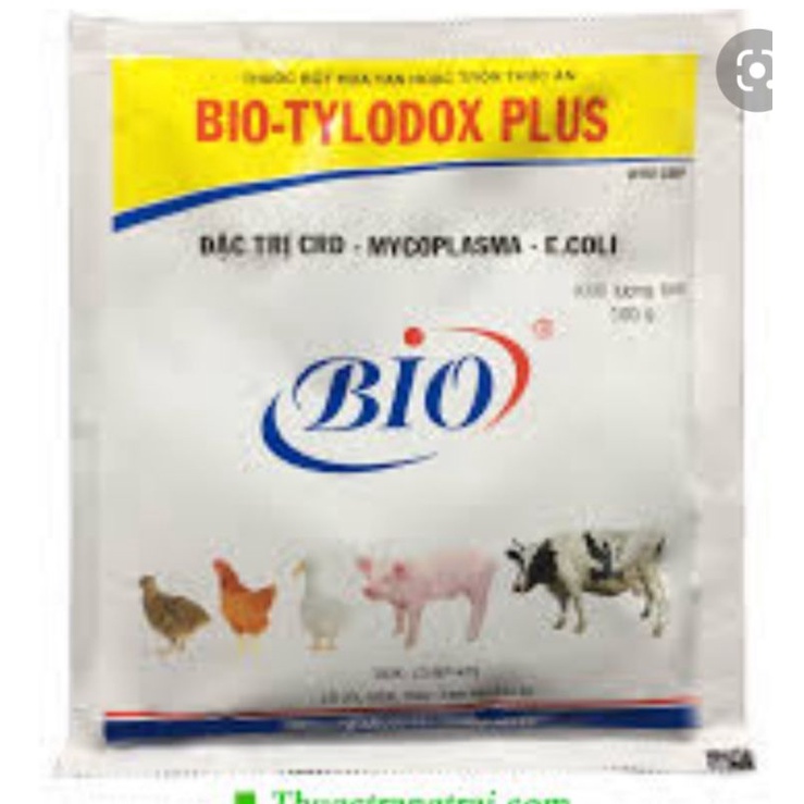 Bio Tylodox Plus 100 gram CRD, trộn vào thức ăn hsd 25/08/2024