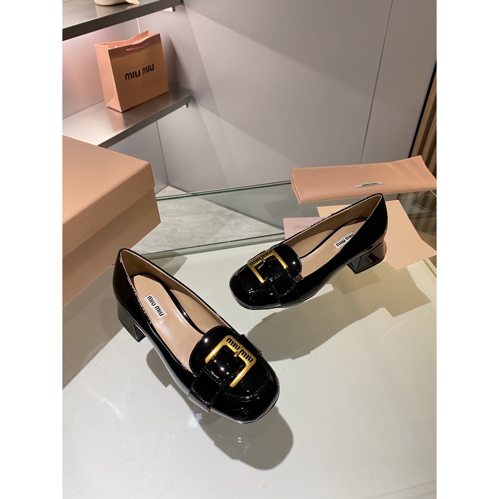 Giày cao gót nữ da thật Miu Miu thời trang