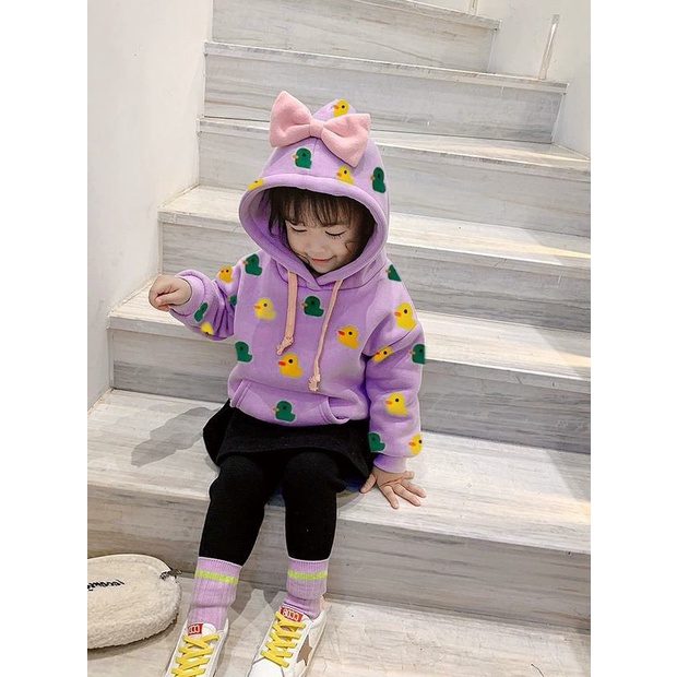 Áo hoodie cho bé gái, áo nỉ có mũ cho bé 8-18kg