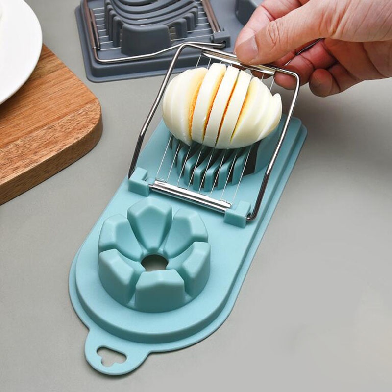 Dụng Cụ Cắt Lát Trứng 2 Trong 1 Đa Năng Bằng Thép Không Gỉ