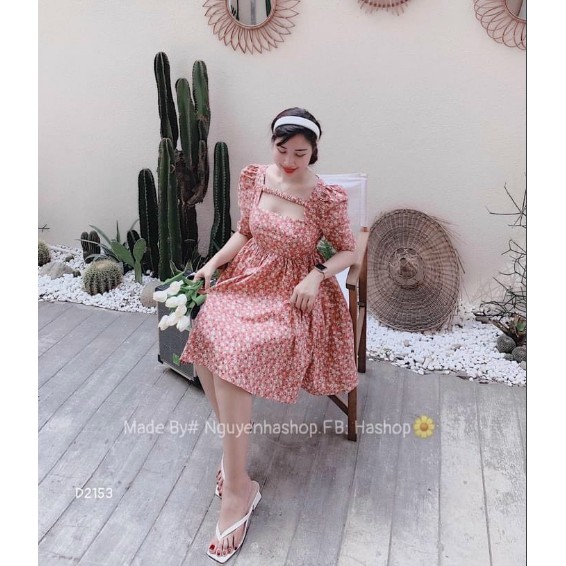 Váy hoa nhí đỏ dáng babydoll tay bồng xinh xắn | BigBuy360 - bigbuy360.vn