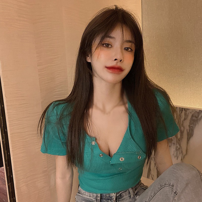 Áo thun lửng tay ngắn thời trang dành cho nữ