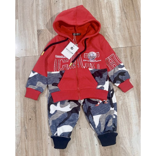 Bộ nỉ kéo khoá phối rằn ri lót lông nhung cho bé Quảng Châu dày dặn