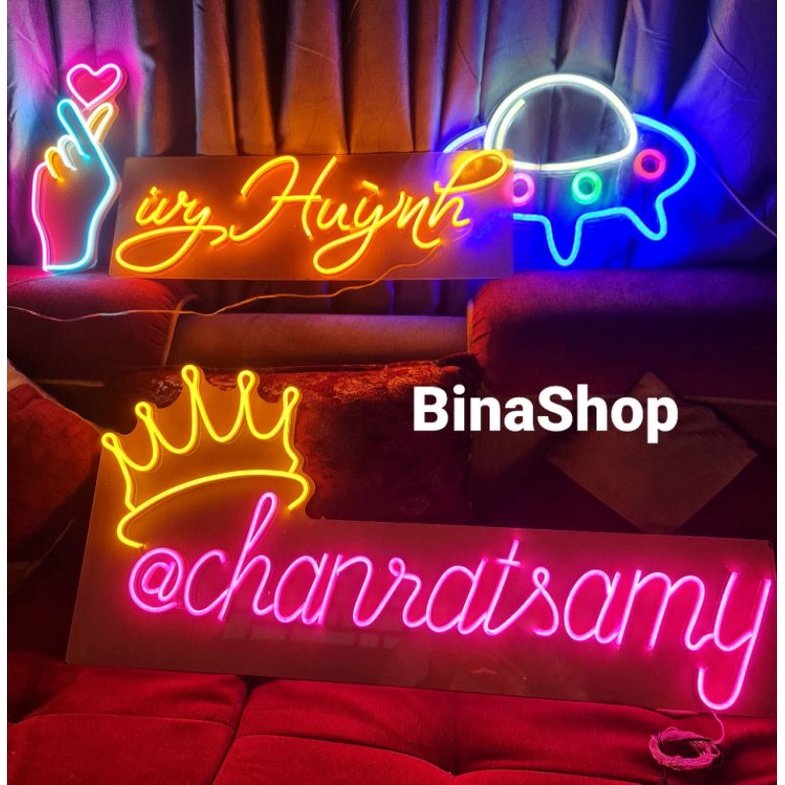 Đèn led neon theo tên - Đèn Decor chữ theo yêu cầu - BinaShop