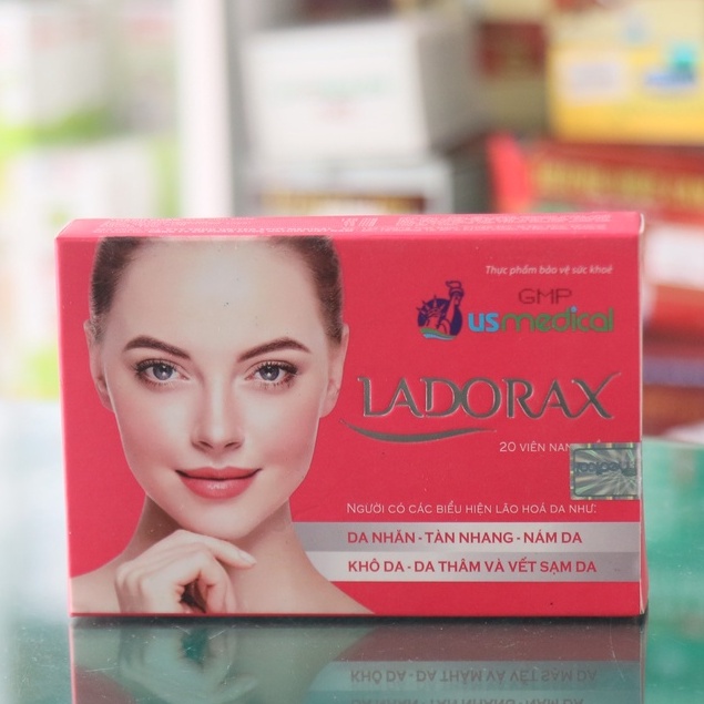 Viên uống Ladorax – Hỗ trợ tăng tính đàn hồi cho da, giảm nhăn da, mịn màng da (Hộp 1 lọ 20 viên)