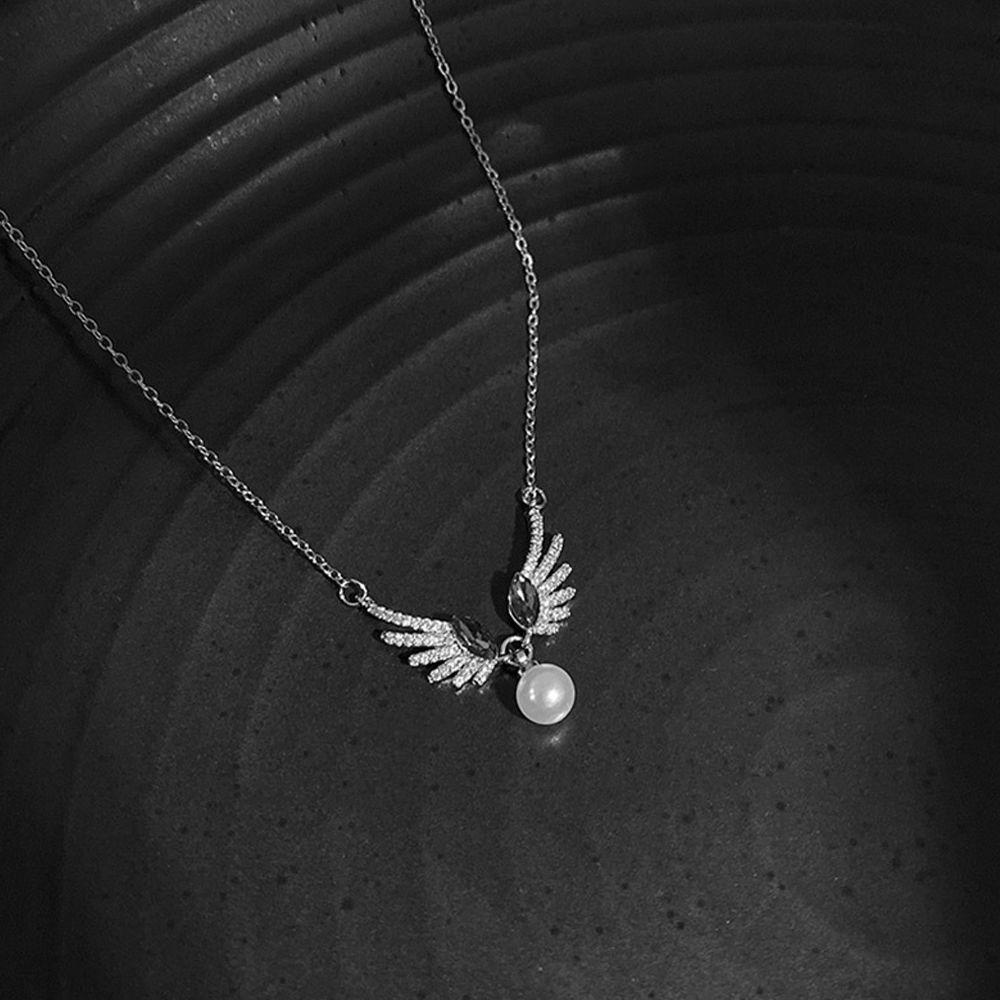 AROMA Dây Chuyền Mặt Đôi Cánh Thời Trang Hàn Quốc