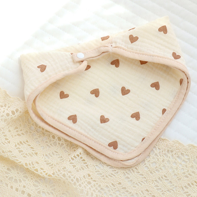Yếm Ăn Cotton Hai Lớp In Họa Tiết Gấu / Hổ Hoạt Hình Dễ Thương Cho Bé Trai Và Gái