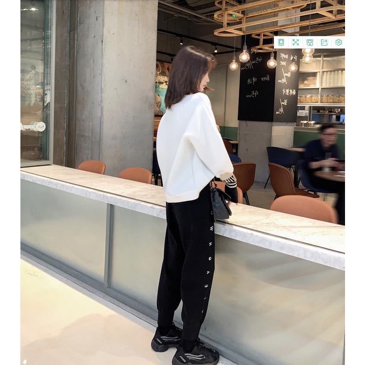【45-125KG】 Plus Size Quần Dài In Chữ Giản Dị Dành Cho Nữ C8143