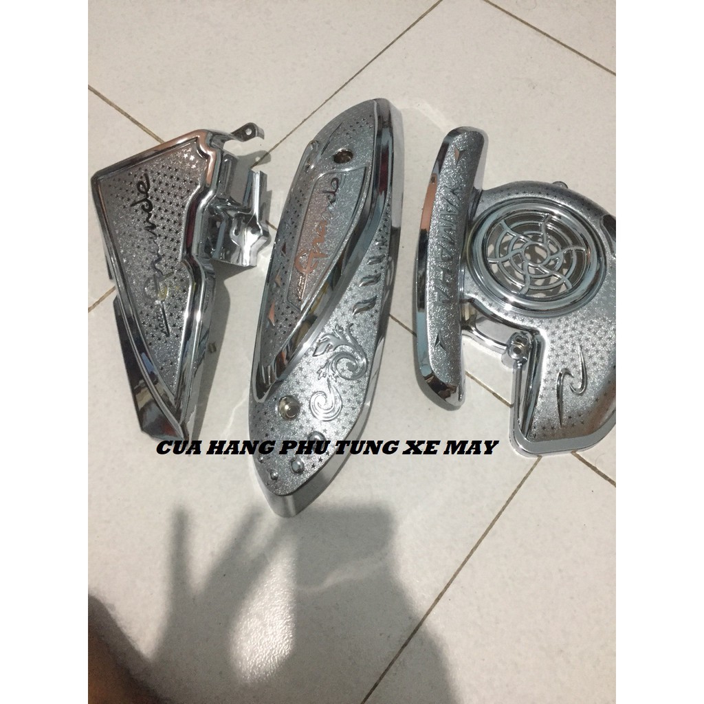 Combo 3 món Che Pô + Bầu e + Quạt gió cho xe Nozza Grande mạ Crom