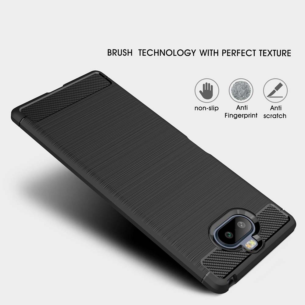 Ốp điện thoại silicon phối sợi carbon mỏng mềm mặt nhám cho Sony Xperia 5 8 20 10 10Plus XZ3 XZ4 XA2 XA3 Ultra