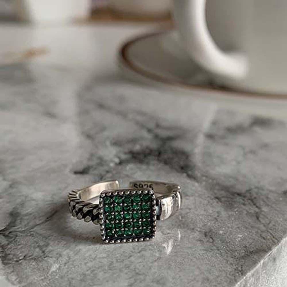 Nhẫn Hở Họa Tiết Hình Học Bằng Kim Loại Sáng Bóng Thời Trang