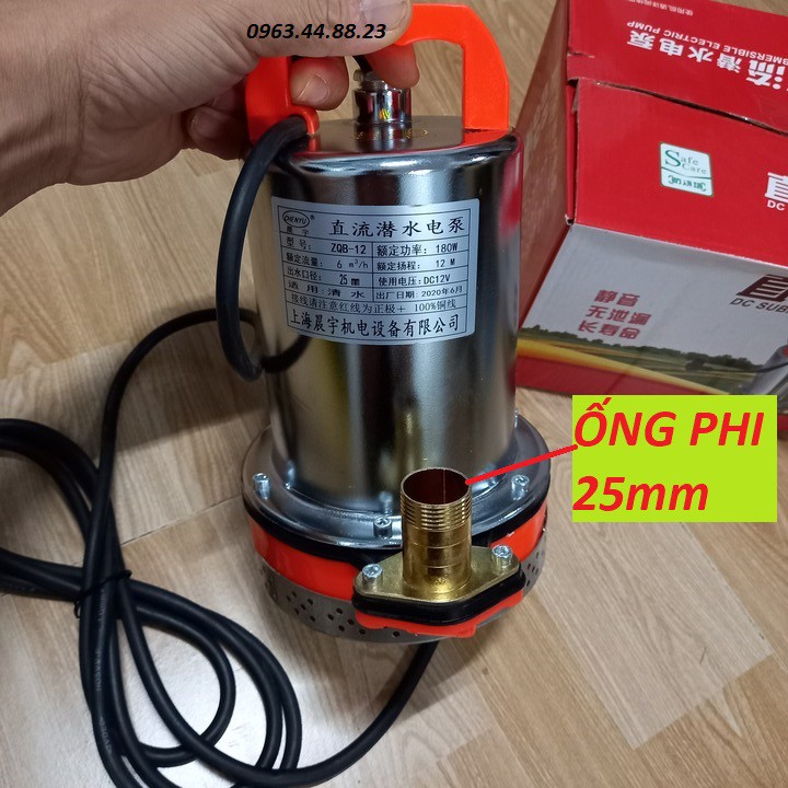 Máy bơm nước chìm 12v - máy bơm tõm 12v - 180 wat 6 khối giờ .