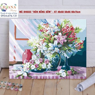 [sẵn có] Tranh tự tô màu sơn dầu số hóa - Tranh hoa Lan [khung dày 2,5cm] kt 40x50cm