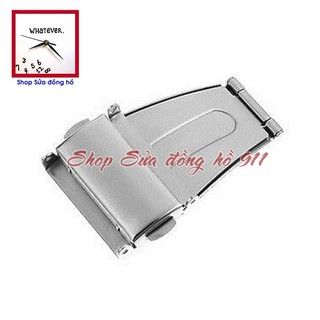 Khóa kim loại bấm kiểu Essence cho dây đồng hồ kim loại. Màu Trắng bạc - Vàng