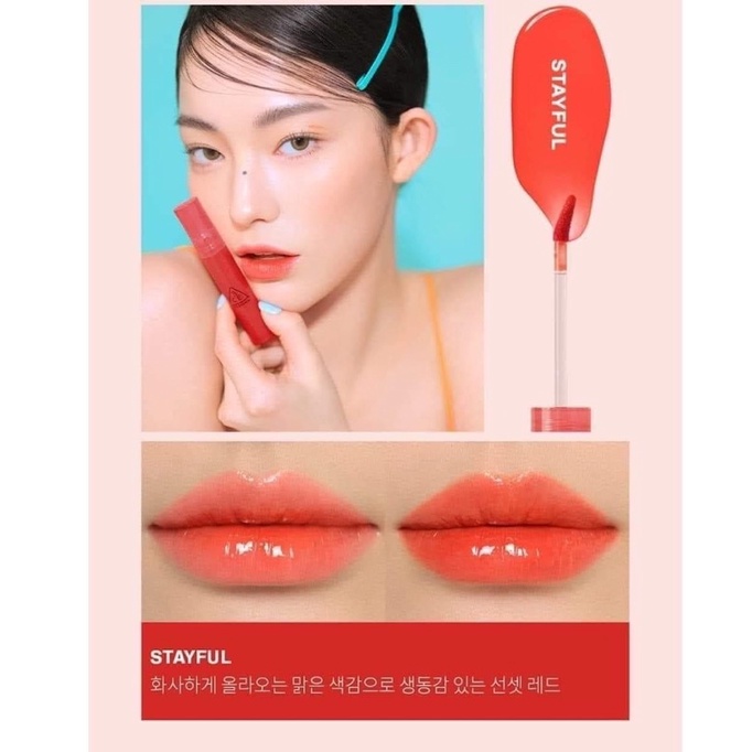 Set son 3CE syrup layering tint mini 5 màu + túi đựng mỹ phẩm 3CE chính hãng