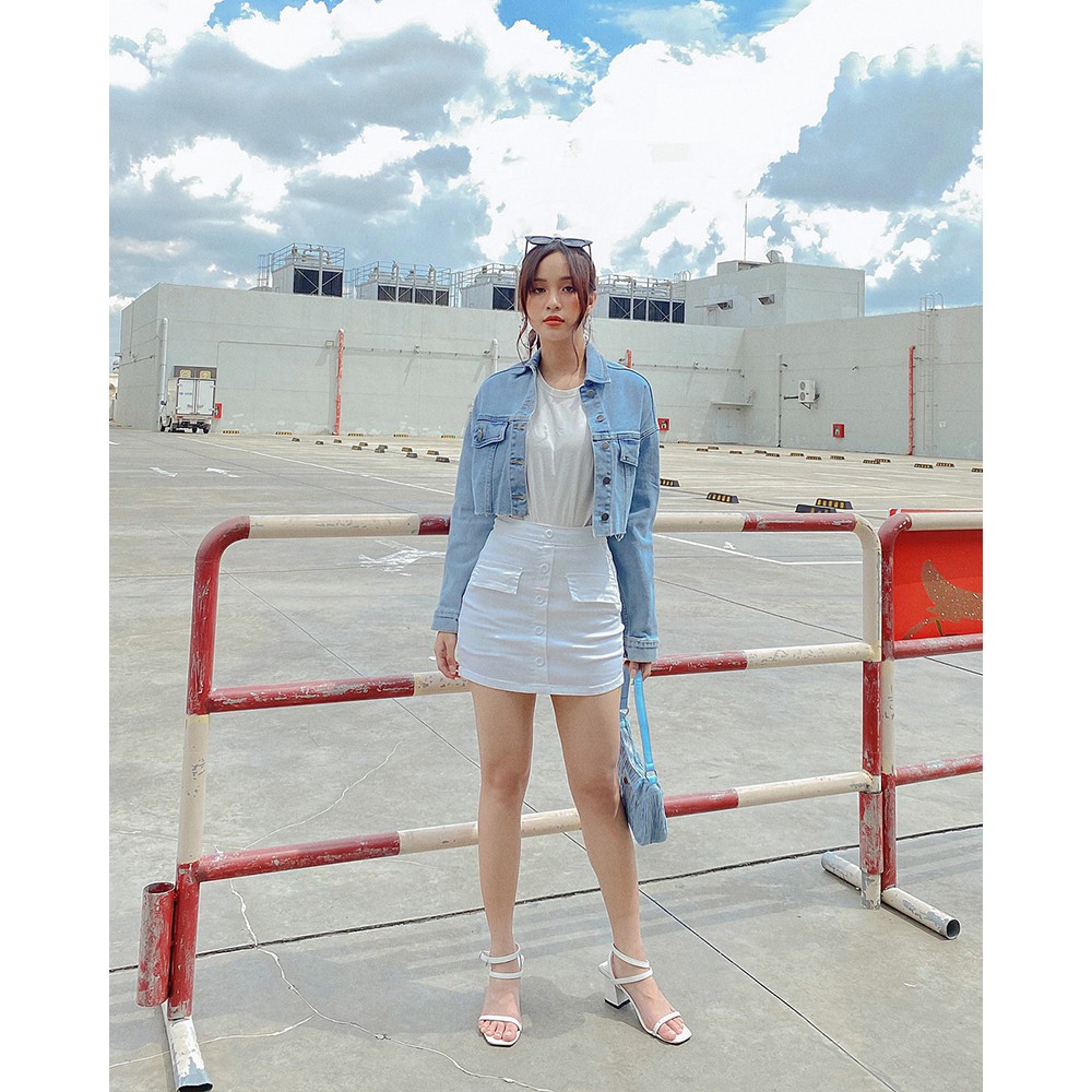 Áo khoác jean MIEU dáng lửng - FA10 | BigBuy360 - bigbuy360.vn