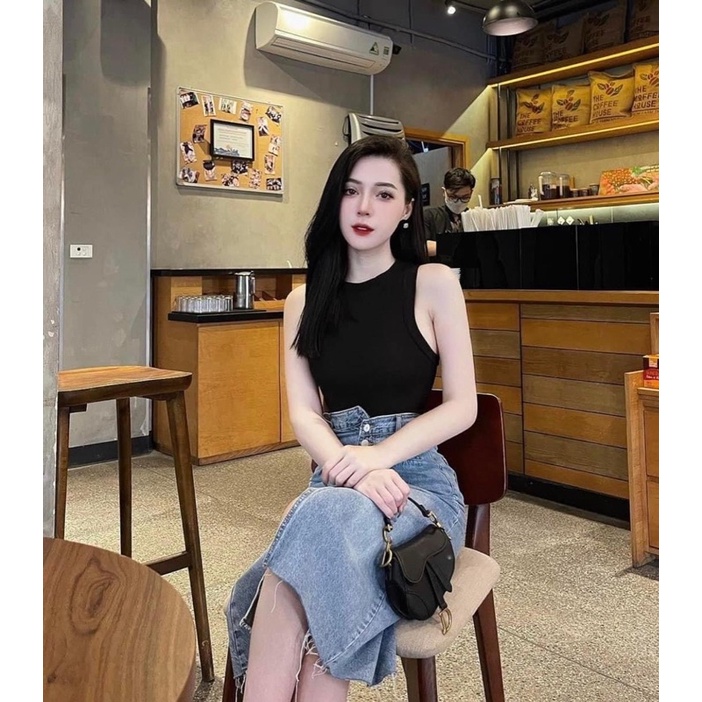 Áo Tank 3 Lỗ May Viền Chất Liệu Xốp Freeship Áo 3 lỗ 3 màu Đen Trắng Nâu